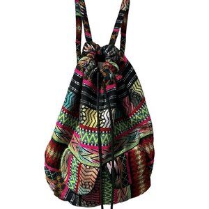 Billabong Drawstring Bag Multicolor Beach Multicolor Hippie Colorful Backpack